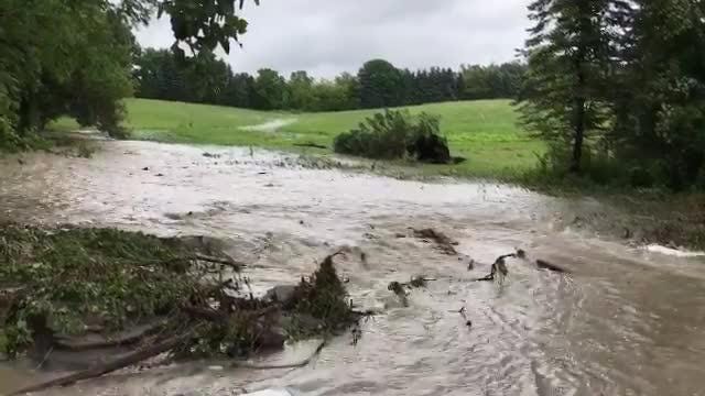 Overflowing creek in Lodi