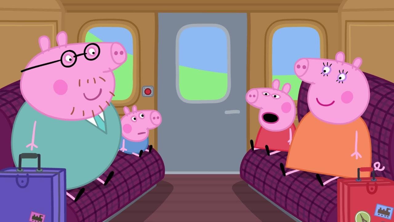 peppa pig long train journey full episode