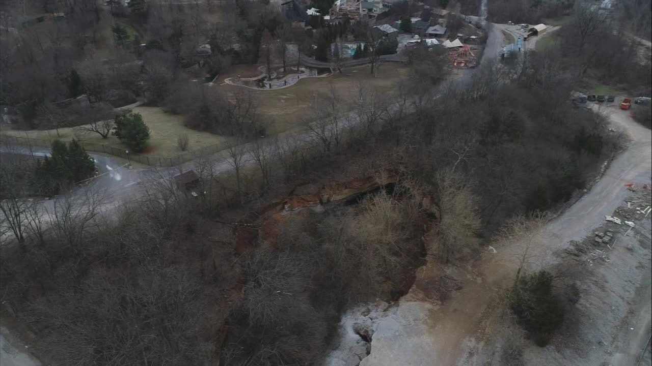 A Closer Look From Above At The Louisville Zoo Sinkhole