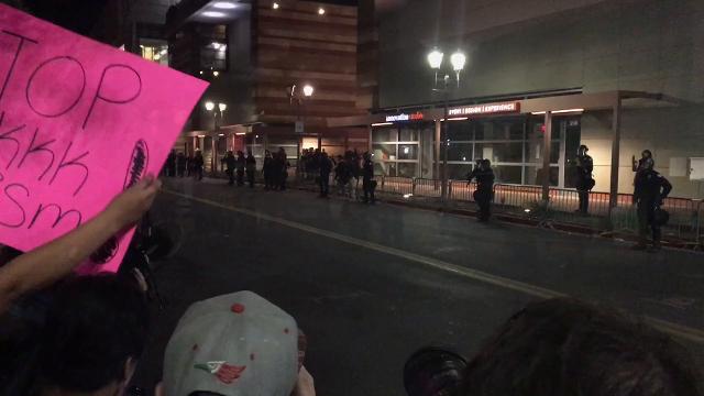 Police Disperse Trump Protest Crowd With Tear Gas At Rally In Phoenix
