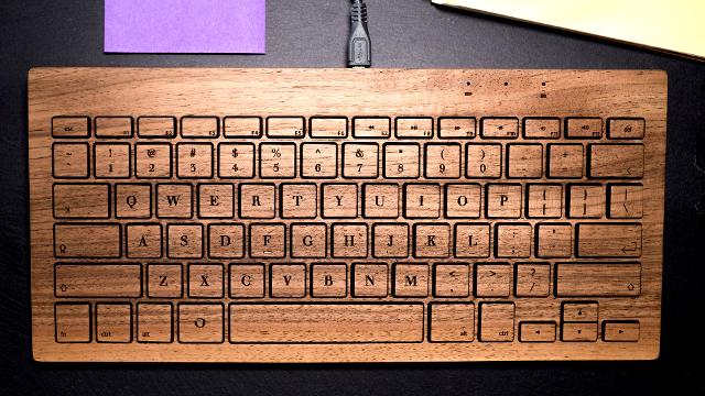 keyboard made of wood