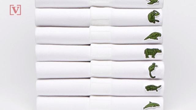 replaces polo shirt crocodile logo with 10 endangered species