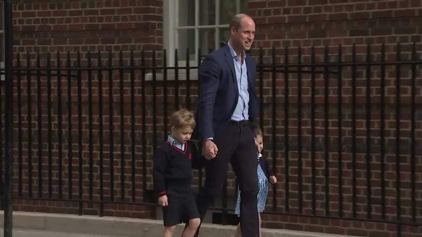 Prince William brings kids to meet their baby brother