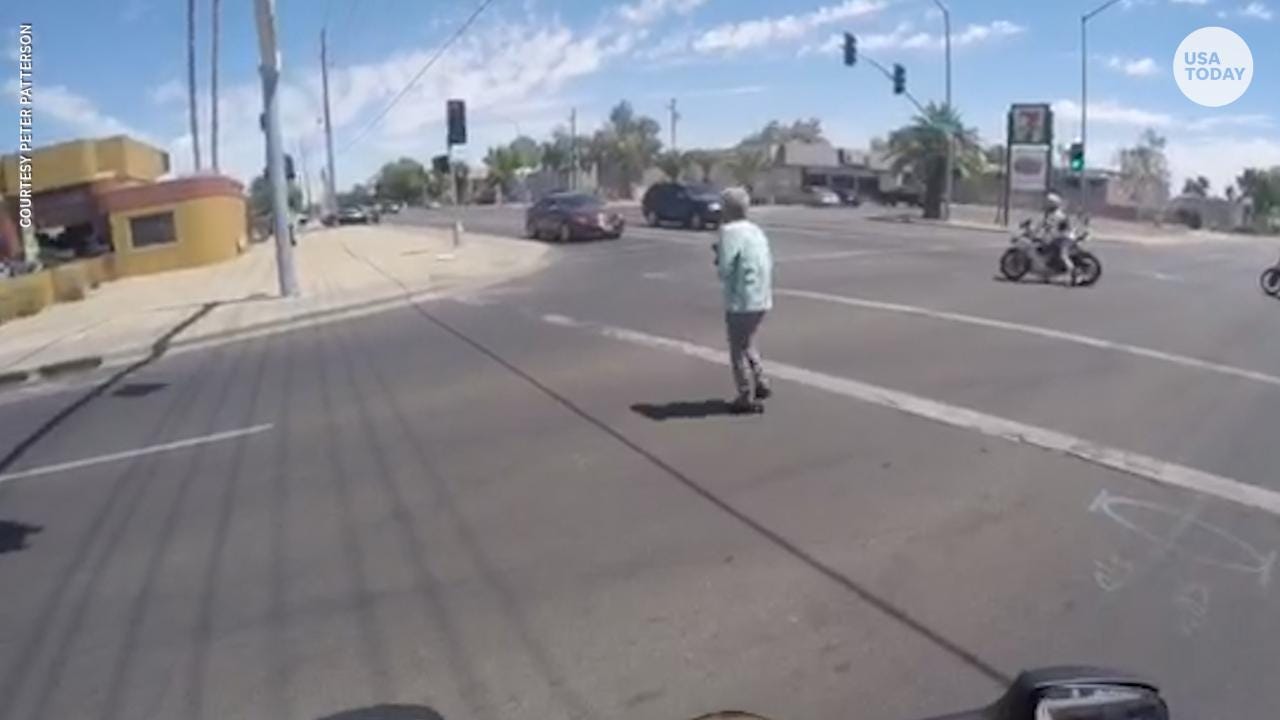 Motorcycle Rider Crying Motorcycle riders help elderly woman, make us all cry
