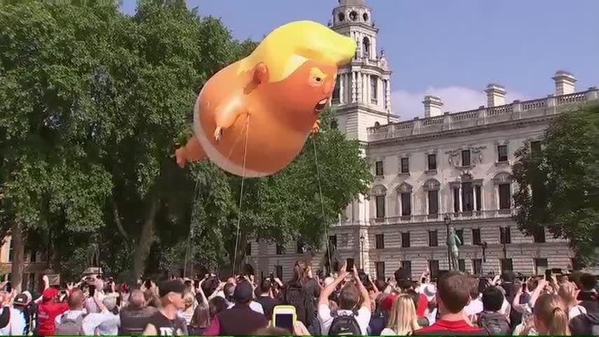 London Protesters Fly Big Trump Balloon 