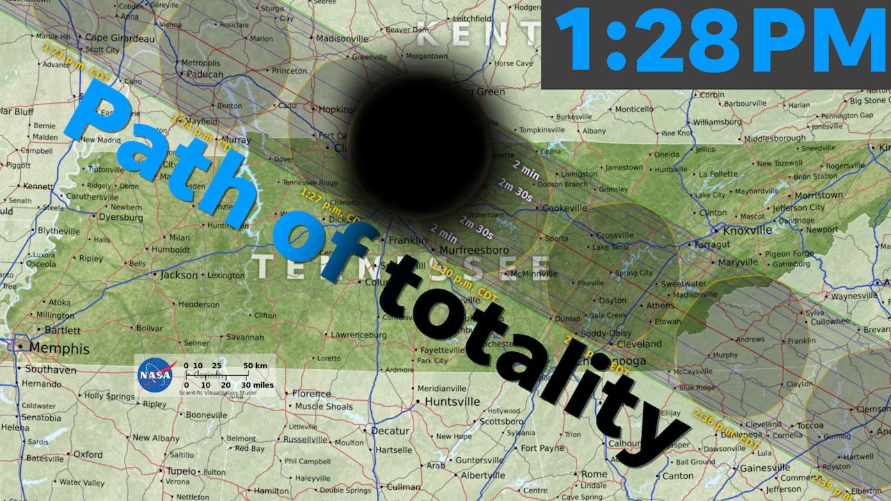 2017 solar eclipse path through Tennessee Minutebyminute