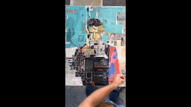 Paper Collage Using Magazines Eau Gallie artist Derek Gores designs Playboy cover for Hugh Hefner ...