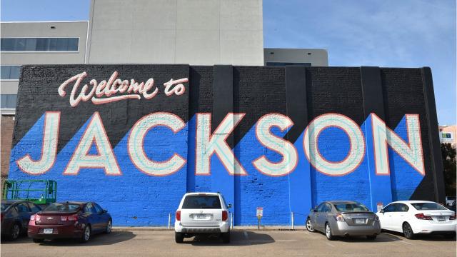 Jackson Sign Post Building Jackson mural welcomes visitors