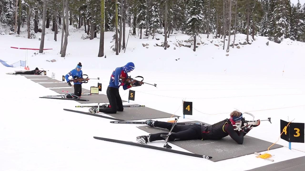 Watch Biathlon training at the Auburn Ski Club near Truckee