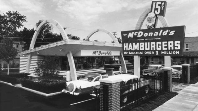 Vintage McDonald's Restaurant PHOTO Sign Burger Joint 1960s Drive-In Diner