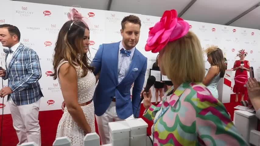 Justin Hartley and fiance Chrishell Stause on red carpet at Kentucky Derby  2017