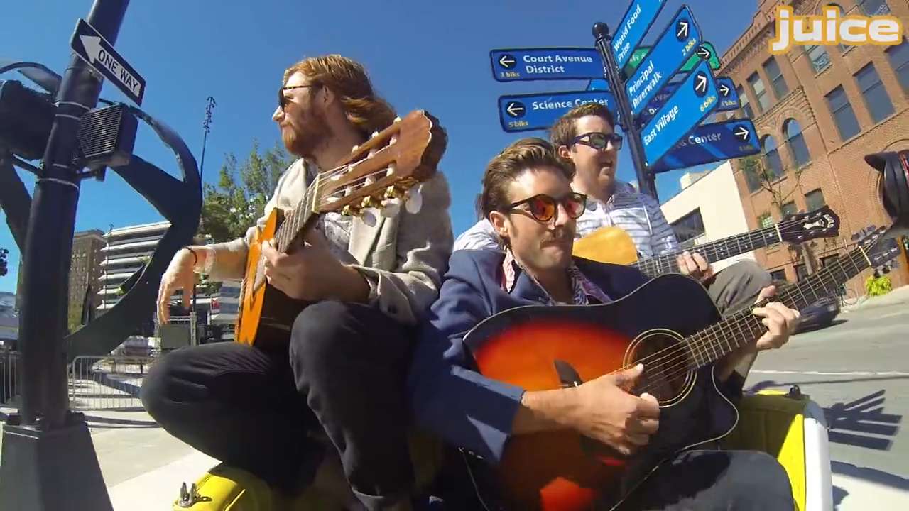 Watch An Iowa Band Perform On The Back Of A Bike Taxi