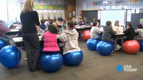 Students Desk Chairs Replaced With Exercise Balls