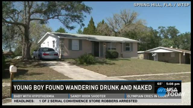 10-year-old found wandering drunk and naked