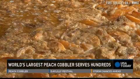 World's largest peach cobbler contains 70 lbs of butter