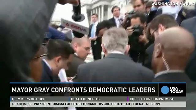 DC mayor confronts Majority Leader Reid on shutdown