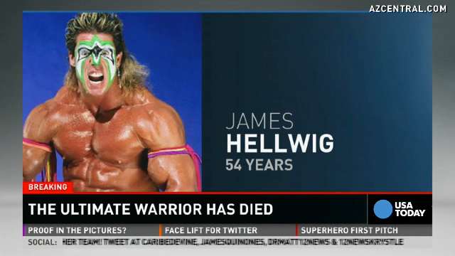 WWE's Ultimate Warrior dies at 54
