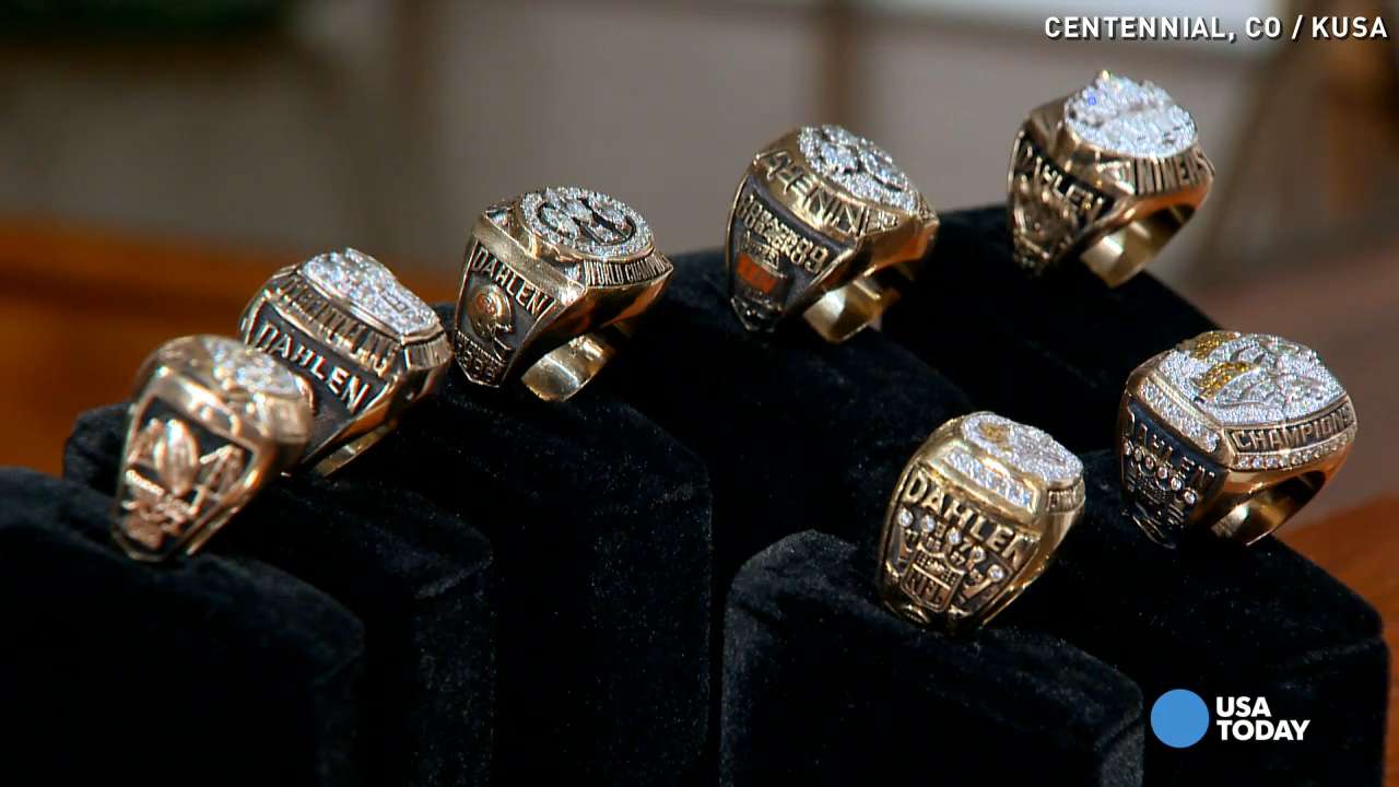 Former Spartan QB Neal Dahlen's 7⃣ Super Bowl rings are tied with