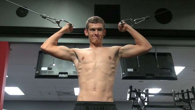 Brandon Teen Flexes His Muscle-4406