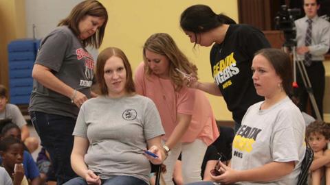 Sallie Humble Teachers Donate Hair To Wigs For Kids