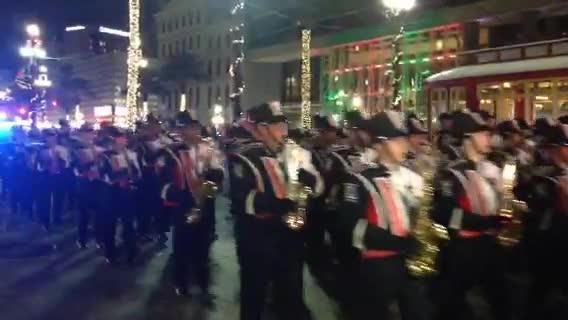 UL marching band marches in New Orleans as part of 2016 Bowl festivities