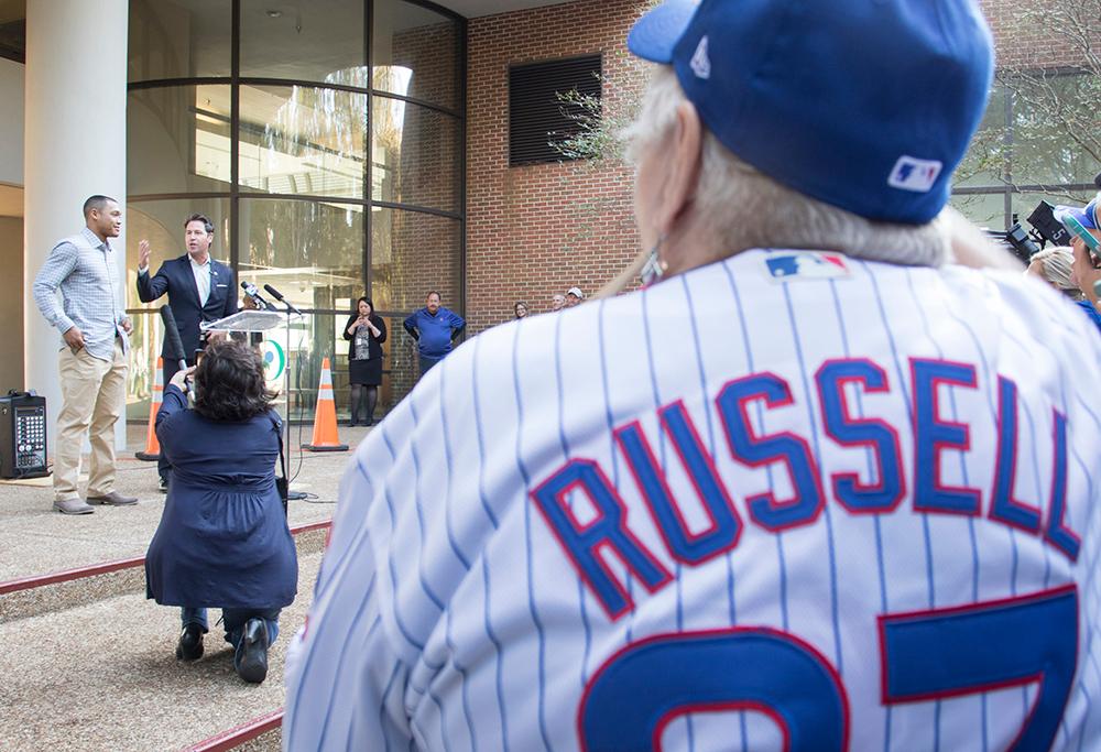 Addison Russell honored at City Hall, gets key to city