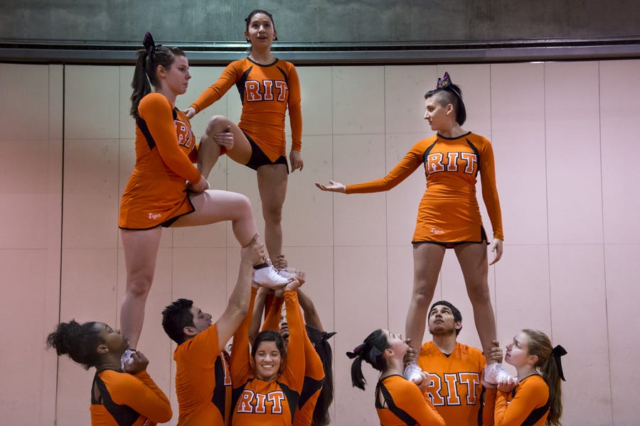 Spi Spi Rit Rit Cheer RIT cheerleaders break sound barriers