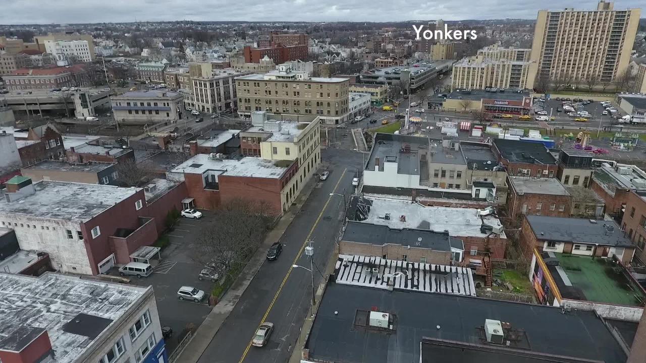 Aerial tour of downtown Mount Vernon